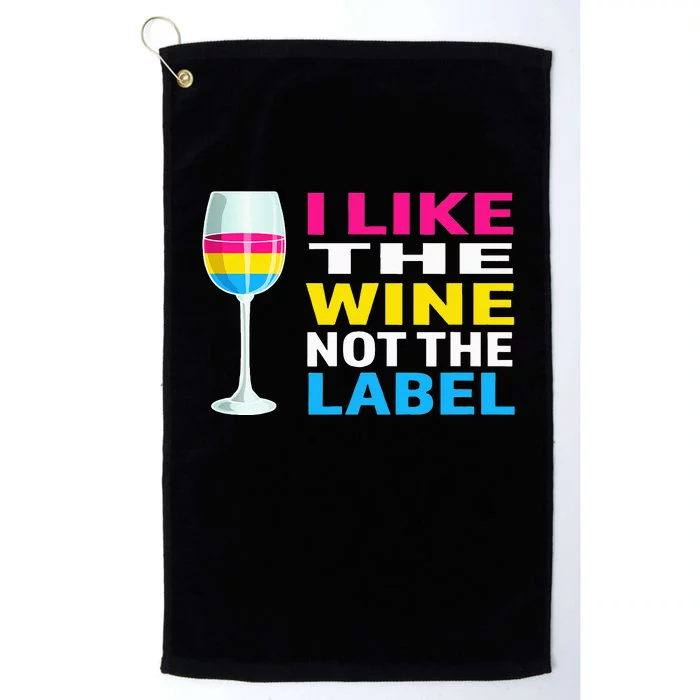 Pansexual Pride Flag I Like The Wine Not The Label Platinum Collection Golf Towel