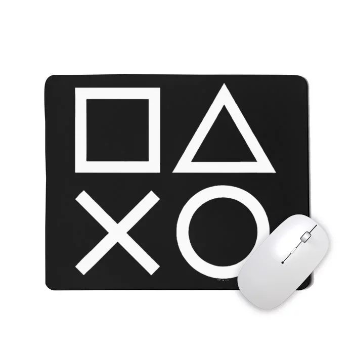 Playstation Ps5 Gamer Controller Icons In Classic White Mousepad