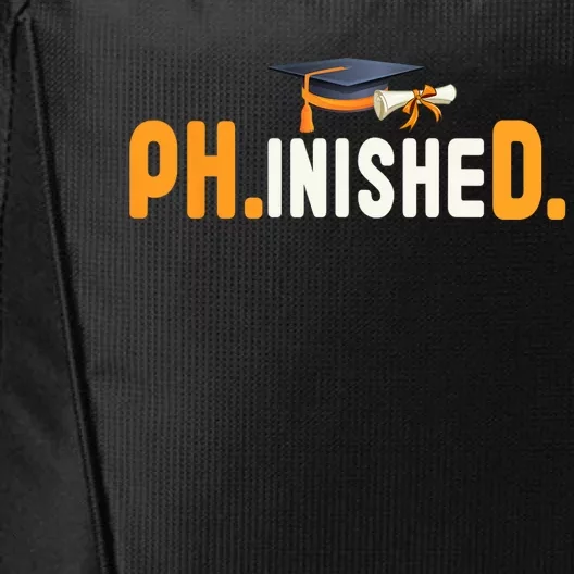 PhD Phinished Graduate Doctorate Degree Graduation Teachers City Backpack