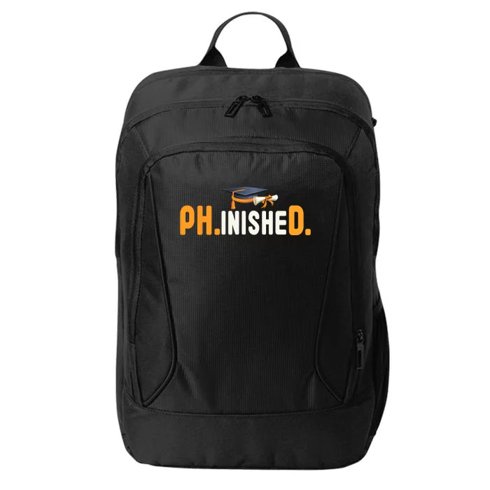 PhD Phinished Graduate Doctorate Degree Graduation Teachers City Backpack