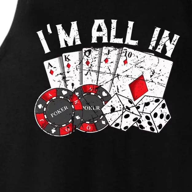 Poker Player Gamble Casino Card Bet Texas Hold Em I'm All In Premium Ladies Tri-Blend Wicking Tank