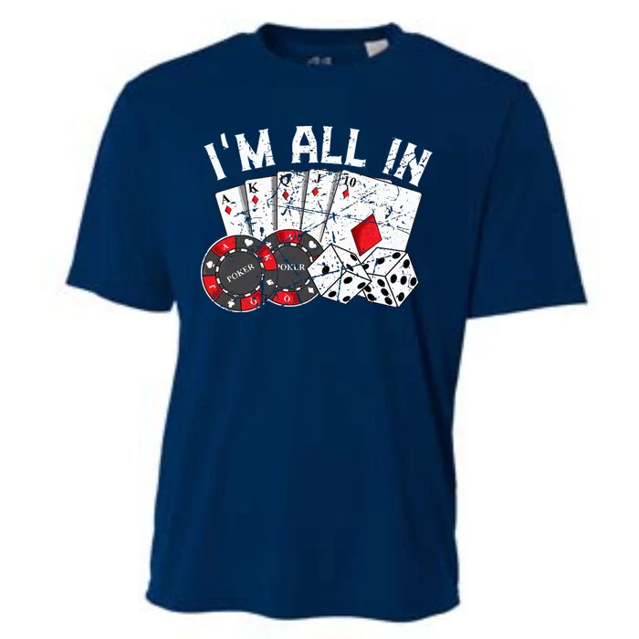 Poker Player Gamble Casino Card Bet Texas Hold Em I'm All In Premium Cooling Performance Crew T-Shirt