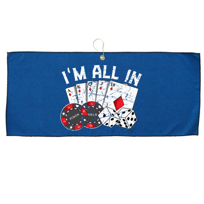 Poker Player Gamble Casino Card Bet Texas Hold Em I'm All In Premium Large Microfiber Waffle Golf Towel