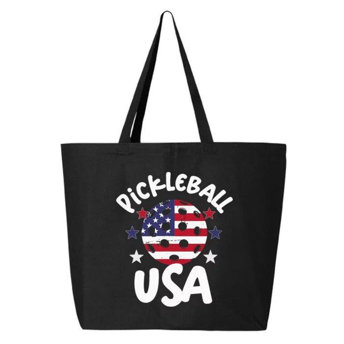 Patriotic Pickleball Graphic Red, White, Blue, Beginner-Pro 25L Jumbo Tote