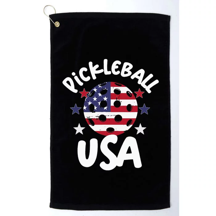 Patriotic Pickleball Graphic Red, White, Blue, Beginner-Pro Platinum Collection Golf Towel