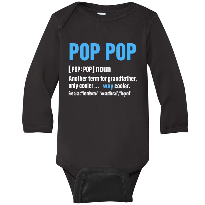 Pop Pop Grandpa Fathers Day PopPop Baby Long Sleeve Bodysuit