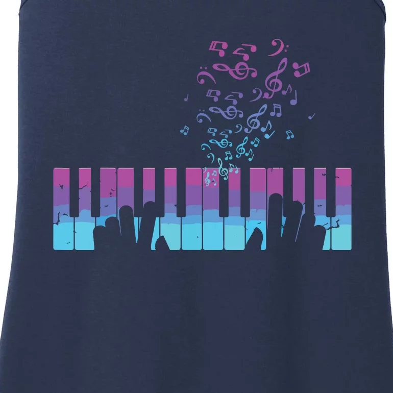 Piano Player Gift Hands Piano Keyboard Musician Ladies Essential Tank