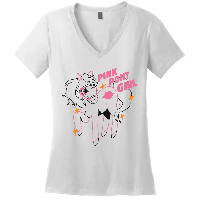 Pink Pony Girl Pink Pony Club Women's V-Neck T-Shirt