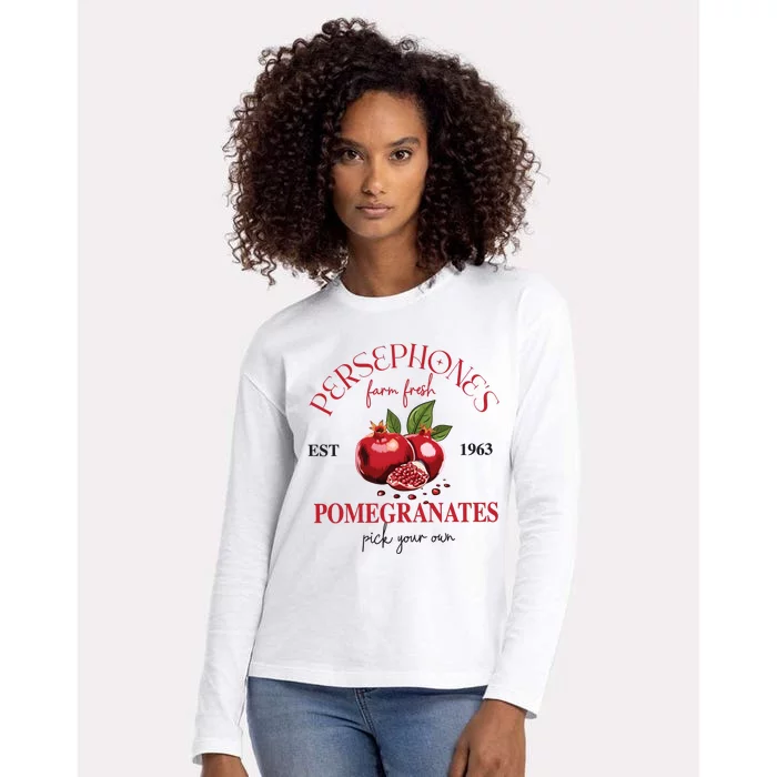 PersephoneS Pomegranates Greek Mythology Womens Cotton Relaxed Long Sleeve T-Shirt