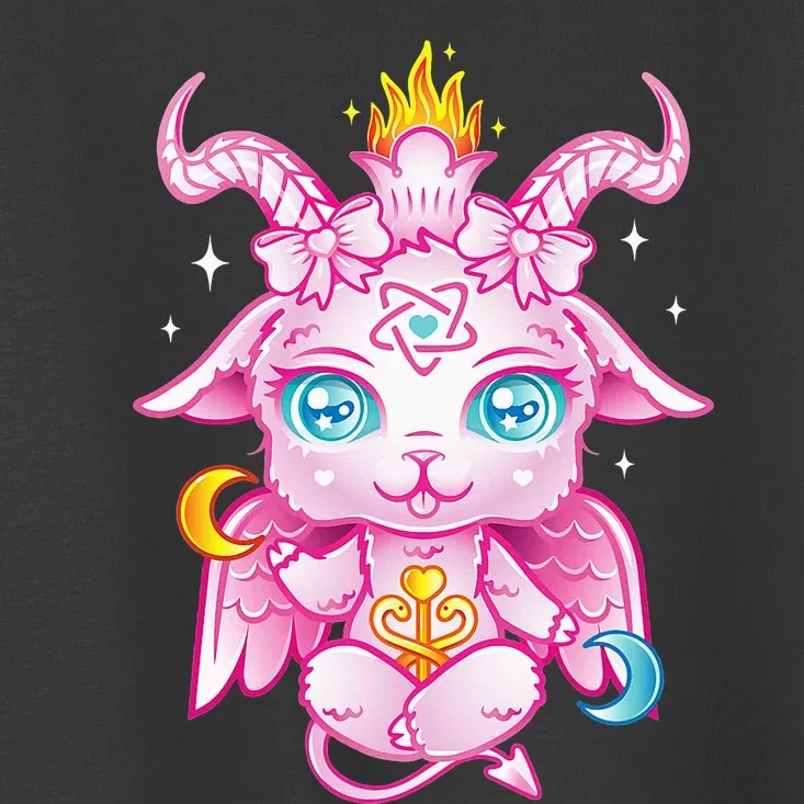 Pink Pastel Goth Kawaii Demon Cute Baby Baphomet Toddler T-Shirt