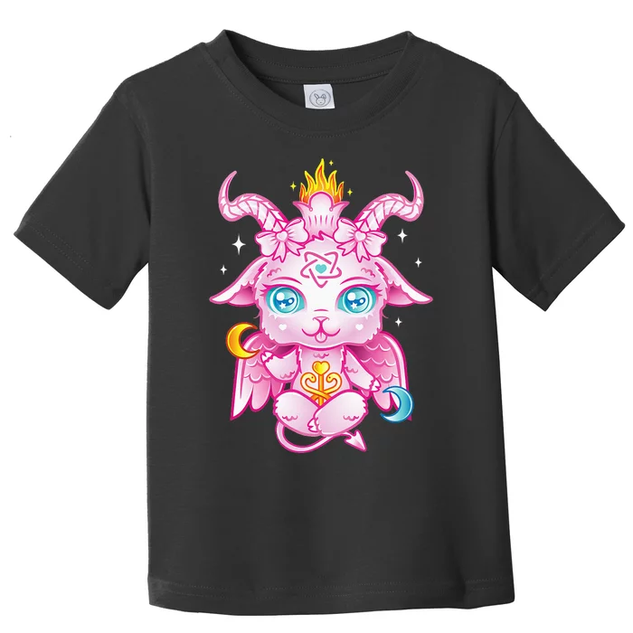 Pink Pastel Goth Kawaii Demon Cute Baby Baphomet Toddler T-Shirt