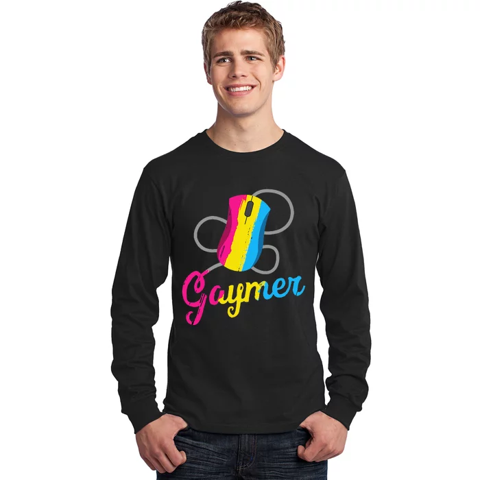 Pansexual PC Gaymer Geek Pride Pan LGBT Computer Gamer Long Sleeve Shirt