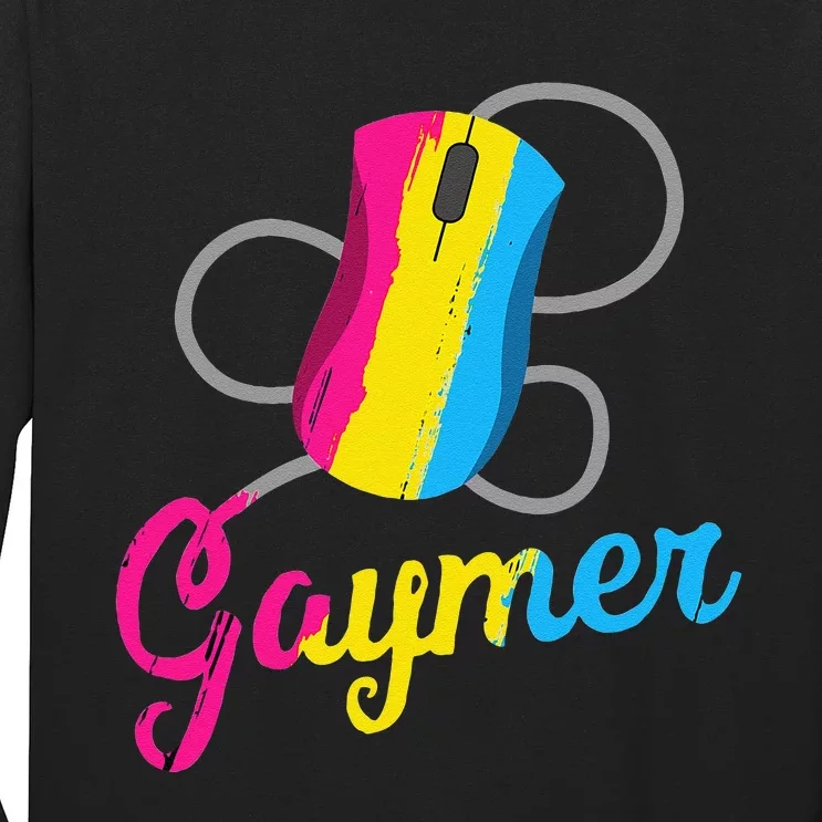 Pansexual PC Gaymer Geek Pride Pan LGBT Computer Gamer Long Sleeve Shirt