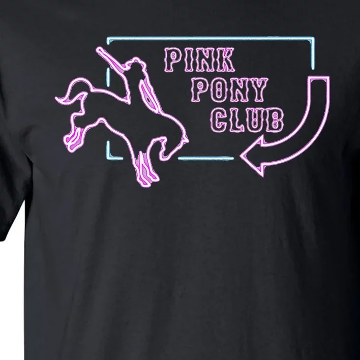 Pink Pony Girl Retro Horse Pink Pony Club Horse Lover Gift Tall T-Shirt