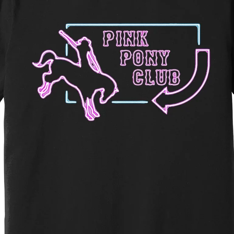 Pink Pony Girl Retro Horse Pink Pony Club Horse Lover Gift Premium T-Shirt