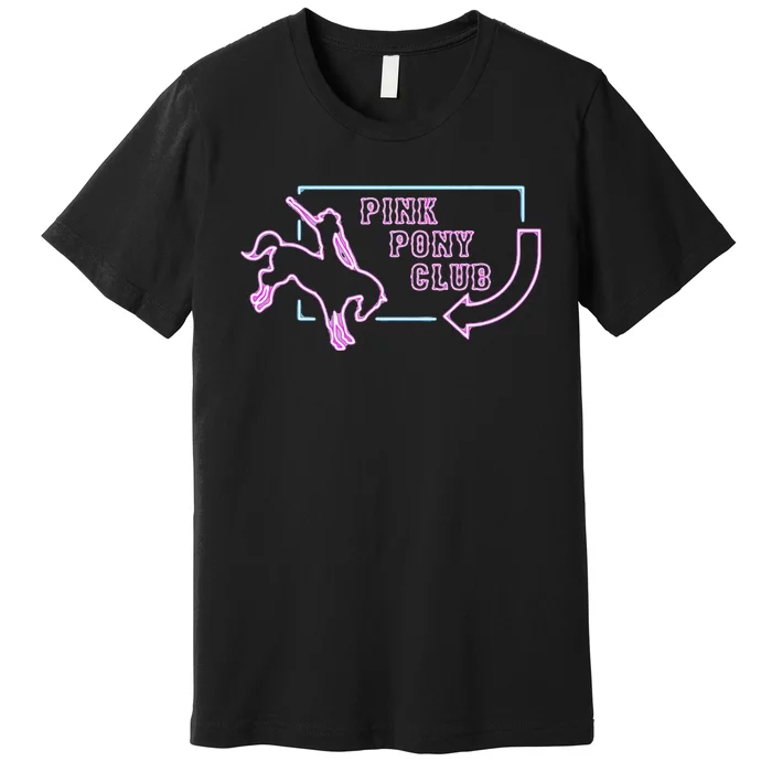 Pink Pony Girl Retro Horse Pink Pony Club Horse Lover Gift Premium T-Shirt