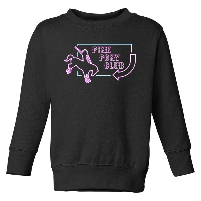 Pink Pony Girl Retro Horse Pink Pony Club Horse Lover Gift Toddler Sweatshirt