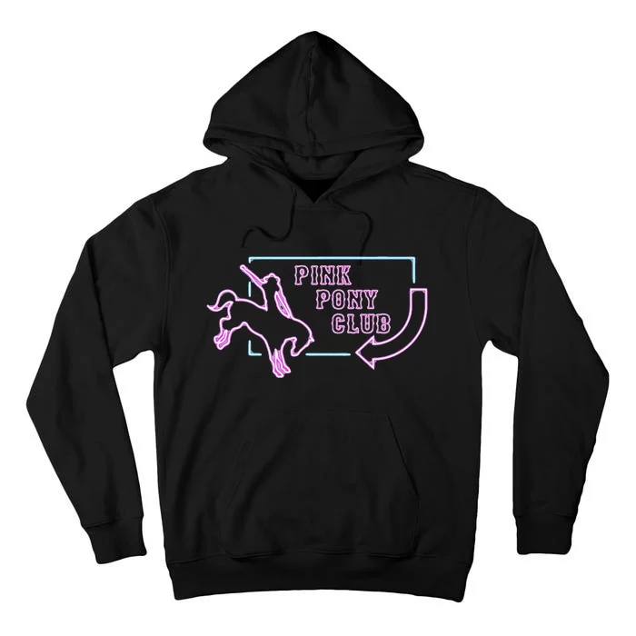 Pink Pony Girl Retro Horse Pink Pony Club Horse Lover Gift Tall Hoodie