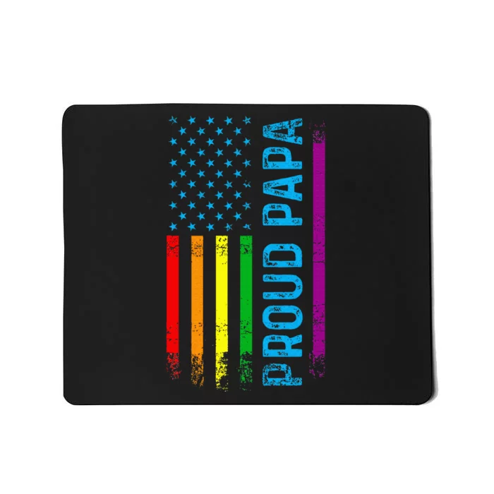 Proud Papa Grandpa Dad L.G.B.T L.G.B.T.Q G.A.Y Pride Rainbow Flag Mousepad