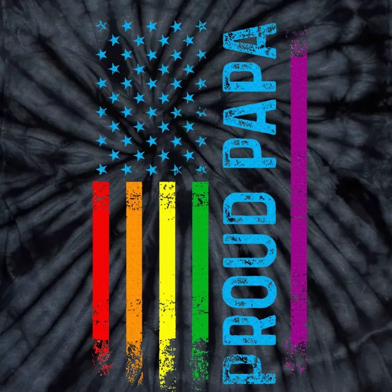 Proud Papa Grandpa Dad L.G.B.T L.G.B.T.Q G.A.Y Pride Rainbow Flag Tie-Dye T-Shirt