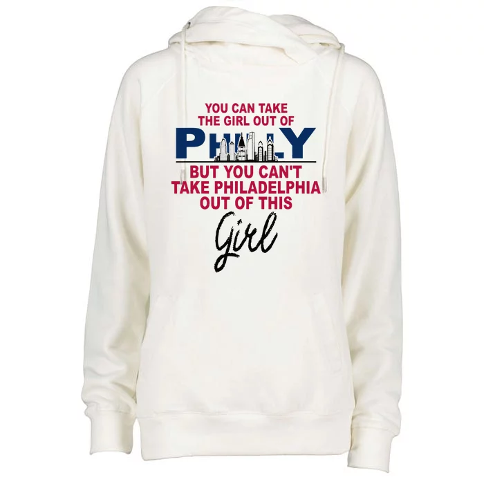 Proud Philadelphia Girl Moved From Philadelphia Womens Funnel Neck Pullover Hood