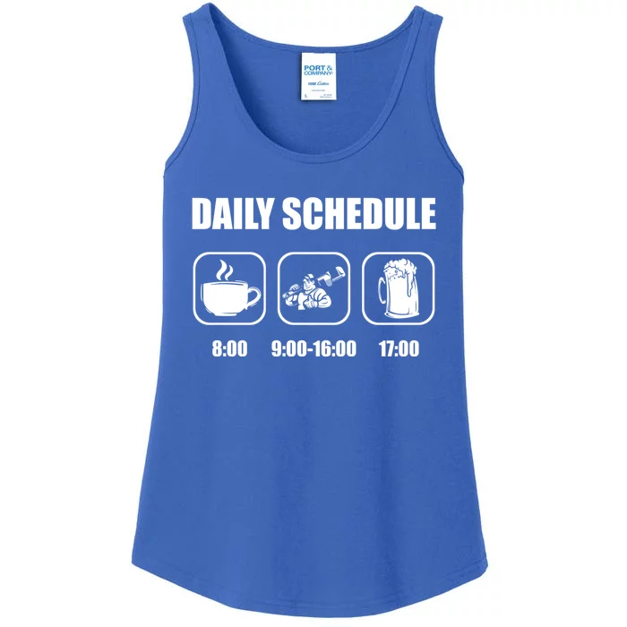 Plumber Pipefitter Gift Daily Schedule Funny Plumbing Cute Gift Ladies Essential Tank