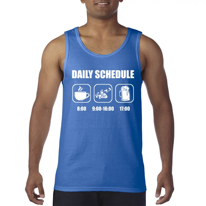 Plumber Pipefitter Gift Daily Schedule Funny Plumbing Cute Gift Tank Top