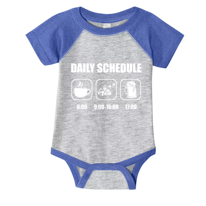 Plumber Pipefitter Gift Daily Schedule Funny Plumbing Cute Gift Infant Baby Jersey Bodysuit