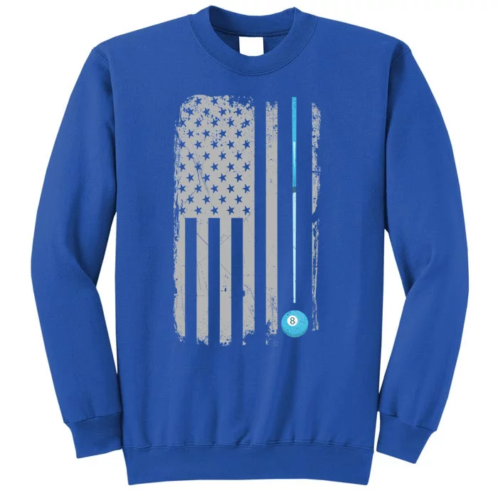 Pool Player Gift Billiards 8 Ball Vintage American Flag Sweatshirt