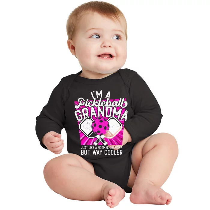 Pickleball Pickleball Grandma Pickleball Lover Baby Long Sleeve Bodysuit