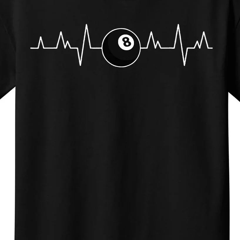 Pool Players Heartbeat Billiards 8 Ball Kids T-Shirt