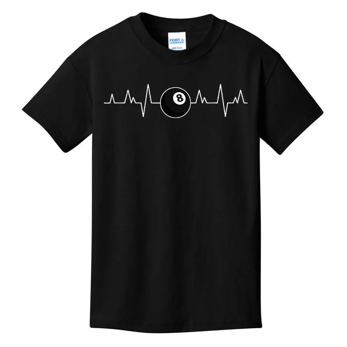 Pool Players Heartbeat Billiards 8 Ball Kids T-Shirt