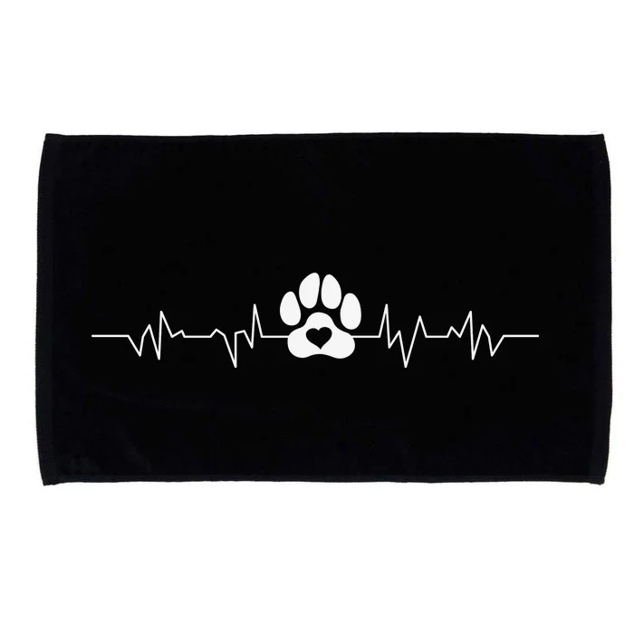 Paw Print Heartbeat For Dog Lovers Dog Paw Doggo Shirt Microfiber Hand Towel