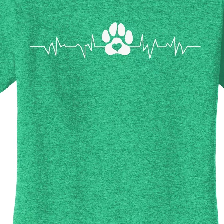 Paw Print Heartbeat For Dog Lovers Dog Paw Doggo Shirt Women's T-Shirt