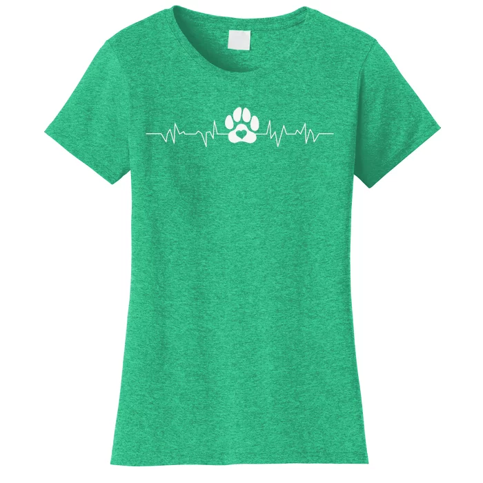 Paw Print Heartbeat For Dog Lovers Dog Paw Doggo Shirt Women's T-Shirt