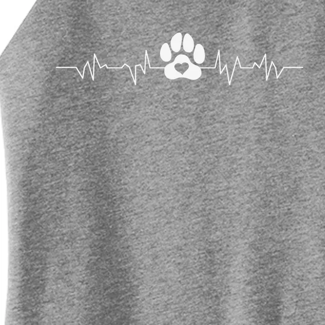 Paw Print Heartbeat For Dog Lovers Dog Paw Doggo Shirt Women’s Perfect Tri Rocker Tank