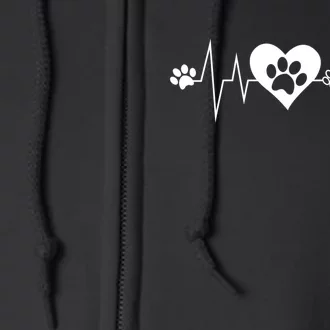 Paw Print Heartbeat Veterinarian Vet Tech Funny Pulse Gift Funny Gift Full Zip Hoodie