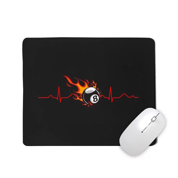 Pool Players Heartbeat Billiards 8 Ball Gift Father's Day Mousepad