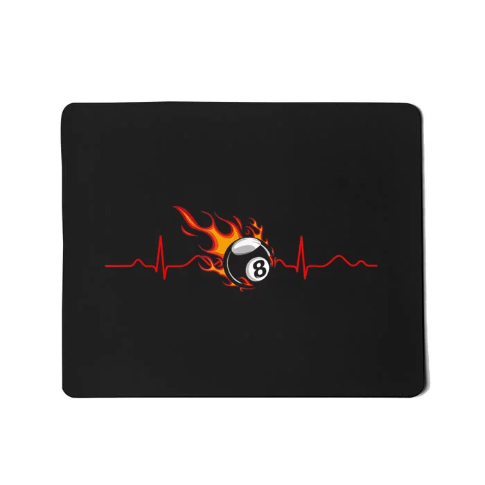 Pool Players Heartbeat Billiards 8 Ball Gift Father's Day Mousepad