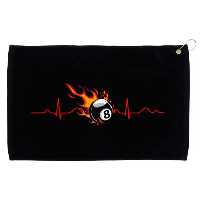 Pool Players Heartbeat Billiards 8 Ball Gift Father's Day Grommeted Golf Towel