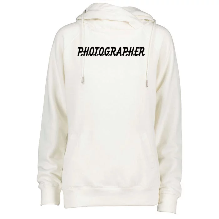 Photographer Womens Funnel Neck Pullover Hood