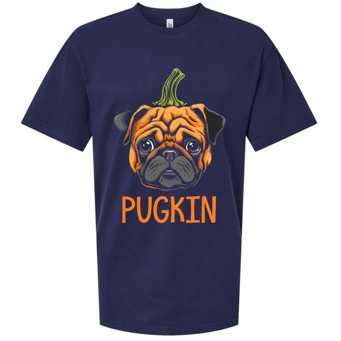 Pugkin Pug Halloween Pumpkin Thanksgiving Women Dog Sueded Cloud Jersey T-Shirt