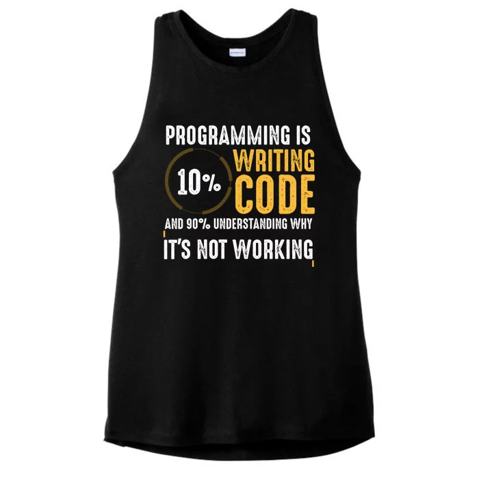 Pc Programmer Hacker Coder Developer Programming Coding Gift Ladies Tri-Blend Wicking Tank