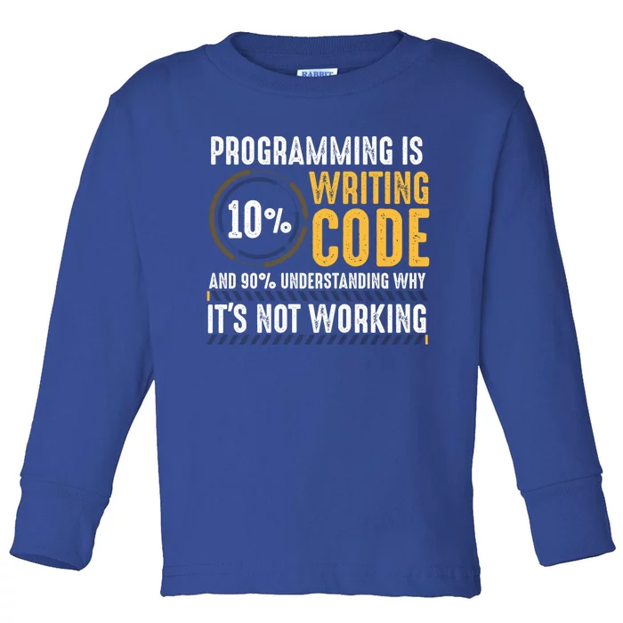 Pc Programmer Hacker Coder Developer Programming Coding Gift Toddler Long Sleeve Shirt