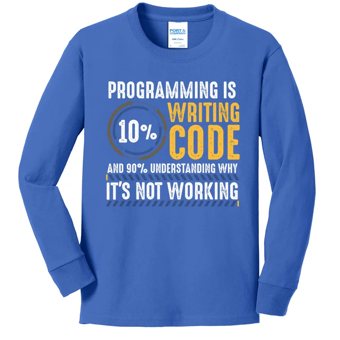 Pc Programmer Hacker Coder Developer Programming Coding Gift Kids Long Sleeve Shirt