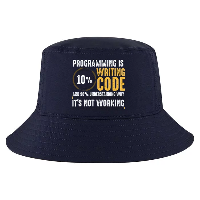 Pc Programmer Hacker Coder Developer Programming Coding Gift Cool Comfort Performance Bucket Hat