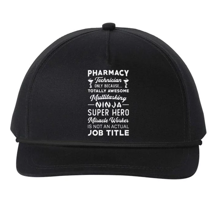 Pharmacist Pharmacy Hero Tech Medicine Pharmacy Technician Snapback Five-Panel Rope Hat