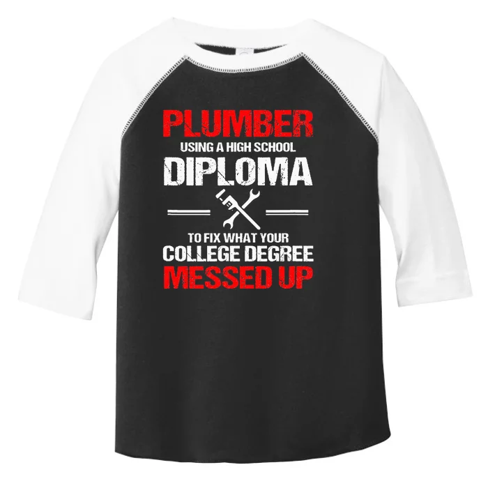 Proud Plumber High School Diploma Plumbing Toddler Fine Jersey T-Shirt