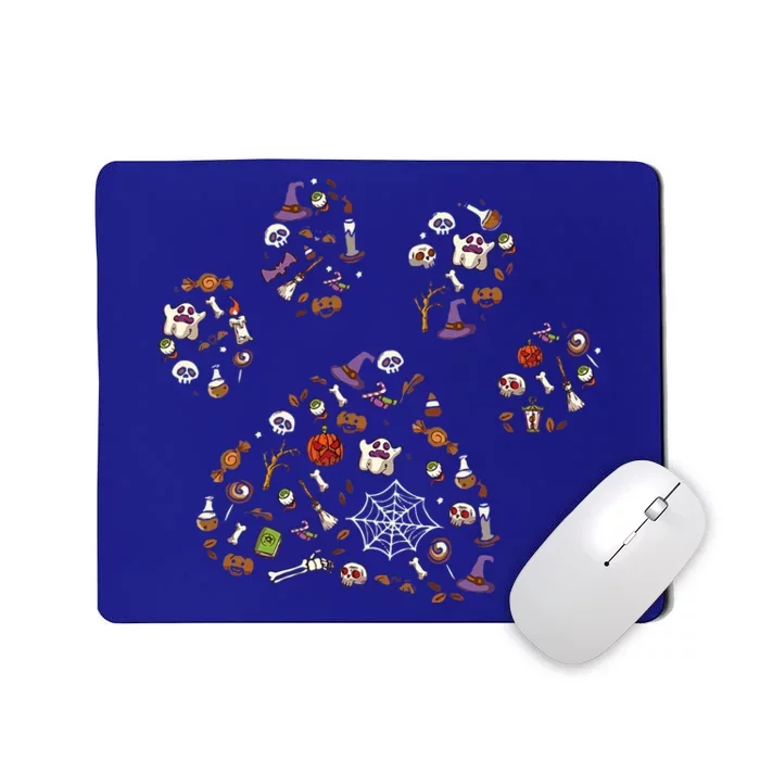 Paw Print Halloween Dog Candy Pumpkin Ghost Mousepad