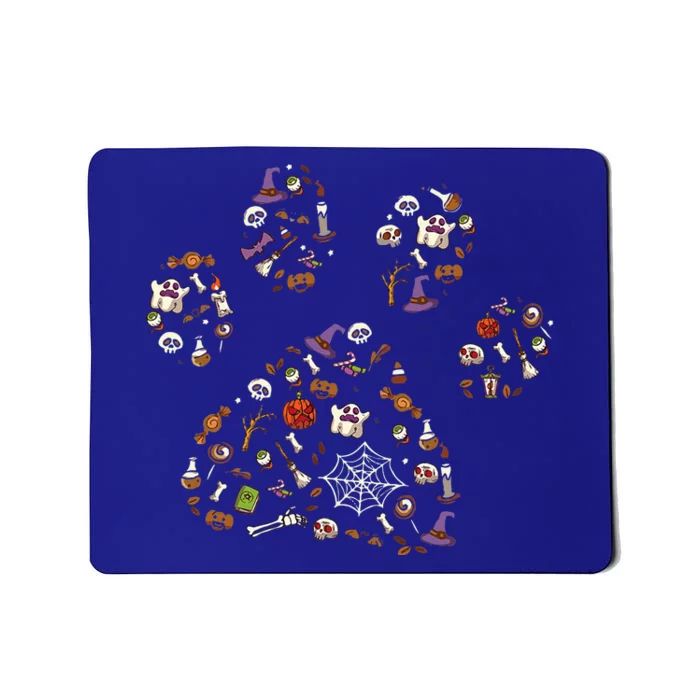 Paw Print Halloween Dog Candy Pumpkin Ghost Mousepad